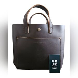 Portland Leather Goods Dark Brown Mini Crossbody Bag NEW